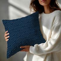 Raštas Sashiko siuvinėjimas Indigo dažymo tekstūros Pagalvės užvalkalas Raštuotas pagalvės užvalkalas Romantiškas Jaukūs namai Sofos dekoracija 60cmx60cm(24x24Inch)