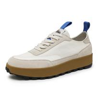 Spring Autumn Outdoors Casual Shoes Anti-Skid Men Tenis Masculino Versatile Man Leather Lace-Up Sneakers Men Skateboard Footwear 44 smėlis