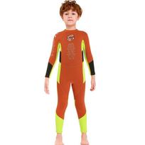 Kids 2.5mm Neoprene Wetsuit Full Body Long Sleeve Snorkeling Diving Surfing Water Sports Protection Large beige