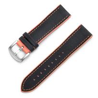 Seiko Nailono Laikrodžio Dirželis 18mm 20mm 21mm 22mm TPU Guminis Laikrodžio Dirželis Siuvimas Sportinis Rankų Darbo Riešinė Vyrams Moterims Apyrankė 20mm black