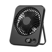 Desk Fan Table Portable Hanging Usb Rechargeable 180° Tilt Folding Personal With Power Display 5 Speeds Ultra Quiet Black
