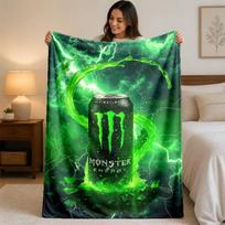 Monster Energy spausdinimo flanelinis pledas Jaukus šiltas pliušinis pledas lovai, sofai, kušetei, vidaus buitinėms reikmėms 100x150cm