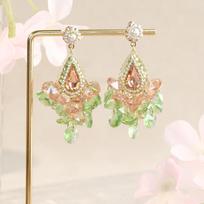 Light luxury high-end water drop-shaped crystal earrings inlaid with pearls, exquisite and sweet earrings, small fresh and fashionable earrings for beige