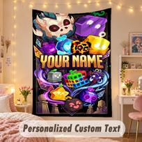 Custom Personalized Tapestry,Blox Fruits Print Custom Name Text Wall Art Hanging for Bedroom 100cmx150cm purple
