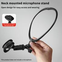 Neck-Mounted Microphone Bracket Holder Handfree Neck Microphone Stand Adjustable Hands Free Brace Mic Holder A white