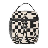 Chess Pieces On Board Insulated Lunch Bag for Women Office Cooler Thermal Food Box Tote Leakproof Lunch Boxes Container One Size white
