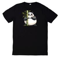 T-Shirt Lustiges Süßer Panda Motiv Baumwolle XXXXL gray