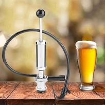 4 In Draft Beer Picnic Tap Party Pump Heavy Duty Beer Keg Tap Pump with Squeeze Trigger Type 2 brown