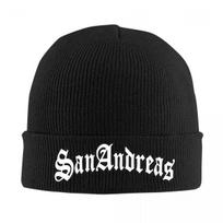 Sherm Head GTA Sanandreas Logo Warm Knitted Cap Hip Hop Bonnet Hat Autumn Winter Outdoor Beanies Hats for Men Women Adult One Size black