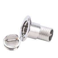 Boat Fuel Gas Deck Fill with Keyless Cap 38mm Boat Fuel Deck Filler 1.5 Inch Stainless Steel Deck Fuel Filler Neck for white