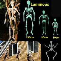 30/90/150cm Halloween Luminous Skeleton Ghost Bone Simulation Humans Skull Pendants For Halloween Home Decor Haunted House Horror Props CDN 30 cm beige