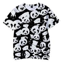 New Giant Panda Cute Animal Men's and Children's Color T-shirt 3D Printed Sports Breathable Lightweight Translucent Top M gray