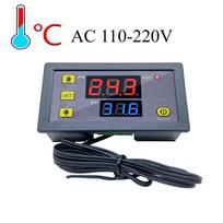 W3230 mini skaitmeninis temperatūros reguliatorius 12V 24V 220V termostatas reguliatorius šildymo aušinimo valdiklis termoreguliatorius su jutikliu gray