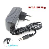 AC to DC 9V DC 1A 2A EU power supply adapter Supply adaptor 9 volt 1000ma 2000ma 5.5*2.5MM router LED Monitor regulation 9V 2A gray