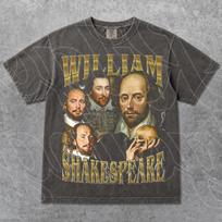 William Shakespeare T-Shirt – English Playwright & Poet Graphic Tee – Vintage Literary Shirt, Fan Gift For Woman and Man Unisex T-Shirt FD 140 gray