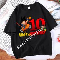 Dragon Ball Goku Vaikų Marškinėliai Gimtadienio Numeris Vaikas Trumpomis Rankovėmis Viršus Madingi Marškinėliai Berniukams Animacinis Anime Mielas Vaikų Drabužiai Dovanos 110 red