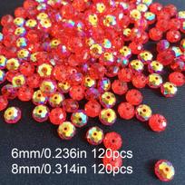 Stiklo karoliukai, 6mm/0.236in 120pcs