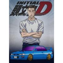 Initial D Plakatas Anime Initial Drift Automobilis AE86 TAKUMI Neoninis Sienų Menas Kawaii Kambario Dekoras Kokybiškas Drobės Paveikslas Namų Dekoracija 21cm×30cm NoFrame gray