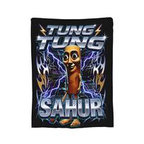 Surreal Tung Tung Tung Sahur Blankets Italian Brainrot Flannel Throw Blankets Summer Air Conditioning Personalised Soft Bedsprea 130x150cm gray