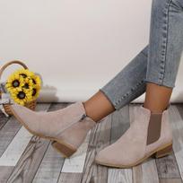 Moteriški natūralios zomšos elastingi žemakulniai batai Rudens ir žiemos ankle boots kvadratiniu pirštu atviru kulnu atvirais pirštais atsitiktiniai trumpi batai Dydis 36-43 41 gray