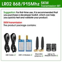 LoRa ASR6601 SOC -138dBM Data Collection 27dBm 915/868/433Mhz Low Power 10KM Long Range UART PCBA LoRaWAN IoT Wireless Module LR02 868 915Mhz Set