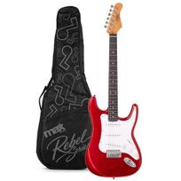 „Rebel“ ST tipo elektrinė gitara, metalo raudonumo spalvos