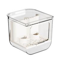 Automatic Feeding System Bird Feeder Hanging Design Prevents Food Spillage For Bird Cages Transparent ABS Durable 1 white
