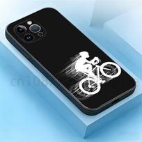 Plento dviratininko dviračių telefono dėklas, skirtas iPhone 17,16,15,14,13,12,11,XR,Pro,Max,Plus,mini, Silikoninis juodas dangtelis iPhone17promax