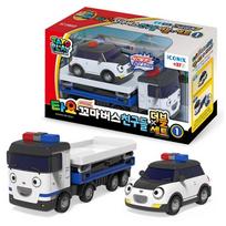 [pororomall] Tayo Mažasis Autobusiukas Speciali Mini Automobiliukų Serija (Pasirinkite 1 iš 17 tipų) Double Set 1 Police (Pol/Liz) black