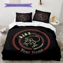 AFC Ajax Custom Name Pattern Bedding,Quilt Set Quilt Cover Pillowcase Home Birthday Gift(1 * duvet cover + 2 * pillowcase, without core) 135x200cm white