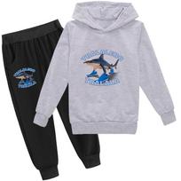 Tralalero Tralala divertido Shark Meme Kids Clothes Hoodie+Pants 2pcs Set Toddler Boys Girls Tracksuit Children Outfits 160 gray