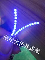 LED šviečiančios mirksinčios blakstienos: Šešių režimų naktinis šviestuvas Dirbtinės blakstienos - Helovino stilius be priauginimo blue