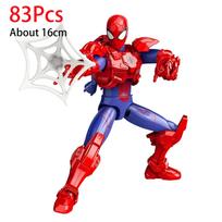 16cm  Marvel Legends lega Deadpool Spider Man Building Blocks Iron Man Cartoon Character building block Toys For Children No Box blue