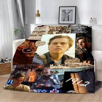 Titanic Leonardo DiCaprio Printed Blanket Picnic Blankets Warm Blanket Soft and Comfortable Blanket Home Travel Birthday Gift 30x40in gray