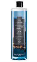 Monaco Nights 3-in-1 šampūnas ir dušo želė vyrams, 500 ml, Avon