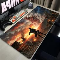 Mousepad Anime Aattack On Titan Levi Ackerman Mouse Pad Anti Slip Rubber Edge Locked Thickened Laptop Gaming Desk Mat 800x300x2mm