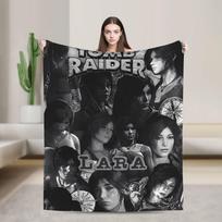 Tomb-Raider Lara Croft Antklodės Užvalkalas Vilnos Išgyvenimo Vaizdo Žaidimas Šilta Antklodė Sofai Lovai Antklodė Daugiafunkcinė 75x90cm