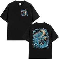 2026 Game Monster Hunter Lagiacrus The Lord of The Seas Graphic T Shirts Men Women Vintage Fashion Oversized 100% Cotton T-shirt L gray