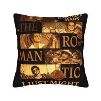 Bruno Mars The Romantic Tour Printing Pillowcases Cushion Cover Pillow Covers Y2K Home Decoration Square Multi-Size Peach skin 18*18(CM)-1Pcs brown