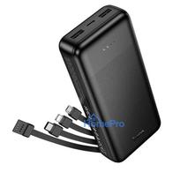 Powerbank Hoco 20000 mAh 2A with four built-in cables USB A + USB C+ Lightning + Micro USB J163A black