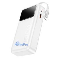 Powerbank 20000 mAh QC PD 22,5W 2A with built-in telescopic cable USB C Hoco Q41 white