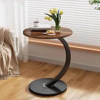 Small apartment light luxury bedside small coffee table round movable small table mini coffee table gray