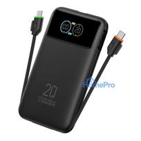 Powerbank Veger Fuerza 10 (W1212B) PD 20W 10000 mAh with built-in cables USB C / Lightning black