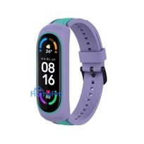 Fusion Accessories Xiaomi Mi Band 3 / 4 / 5 / 6 Green / Purple Dual Color