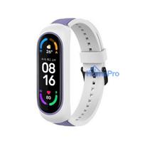 Fusion Accessories Xiaomi Mi Band 3 / 4 / 5 / 6 White / Purple Dual Color