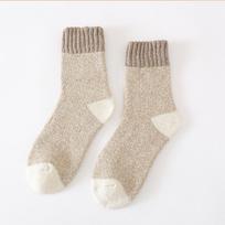 Men's Winter Cashmere Wool Terry Socks: Super Thick, Warm, Mid-Tube Design One Size chaki
