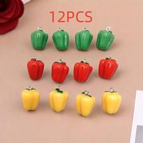 Pakabukas, paprikos forma,  12PCS Multicolor Mixed 3D Simulation Pepper Pendant