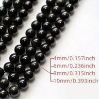 Obsidiano karoliukai, 10 mm