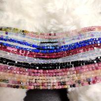 Labradorito karoliukai, 2MM*2MM black spinel【1strand 15inch】