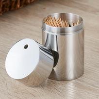 Household Toothpick Holder Box Toothpicks Case Can Dispenser Decoration Polished gray